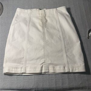 Free People White Denim Skirt